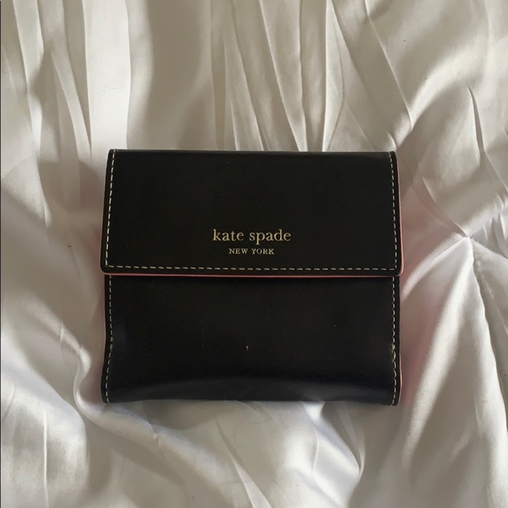 Kate Spade Black Leather Compact Wallet